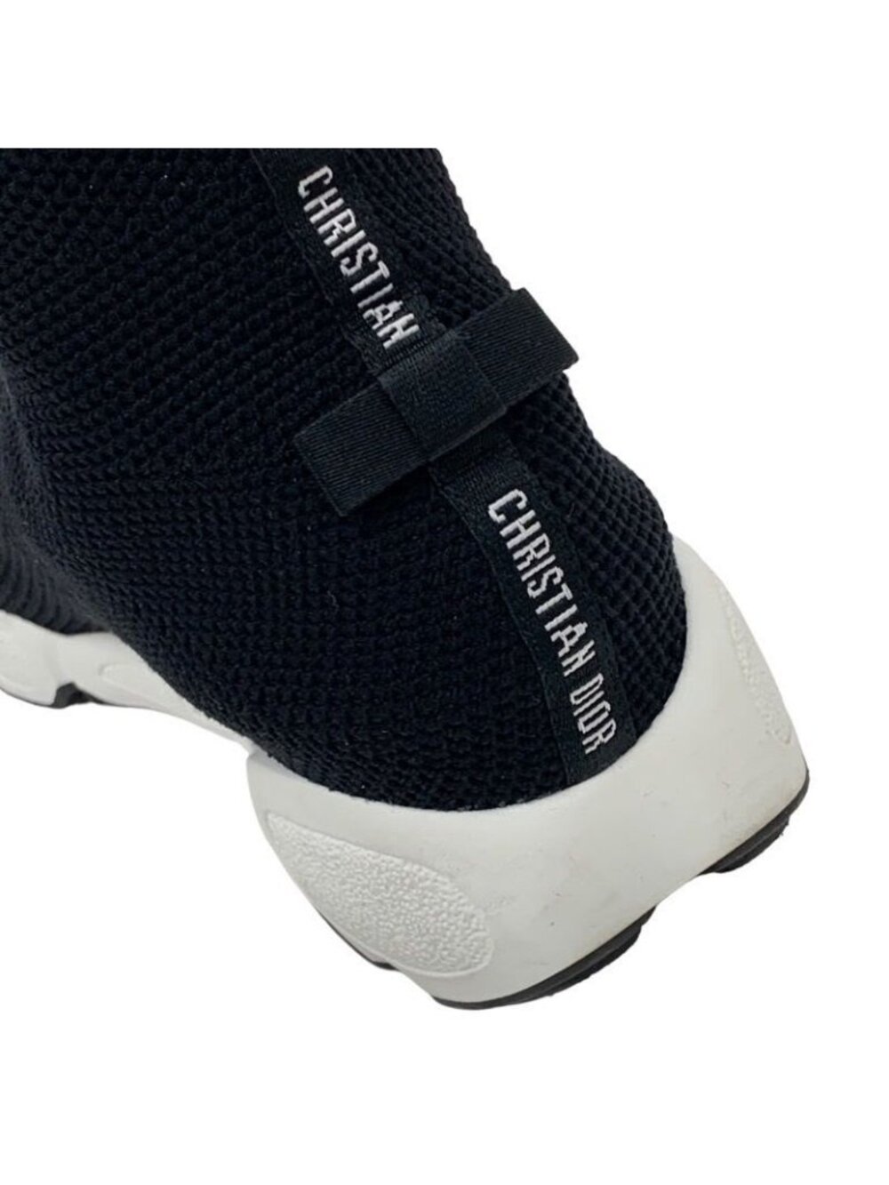 Christian Dior Sneakers Socks Shoes Logo Fabric Black - Picture 8 of 11